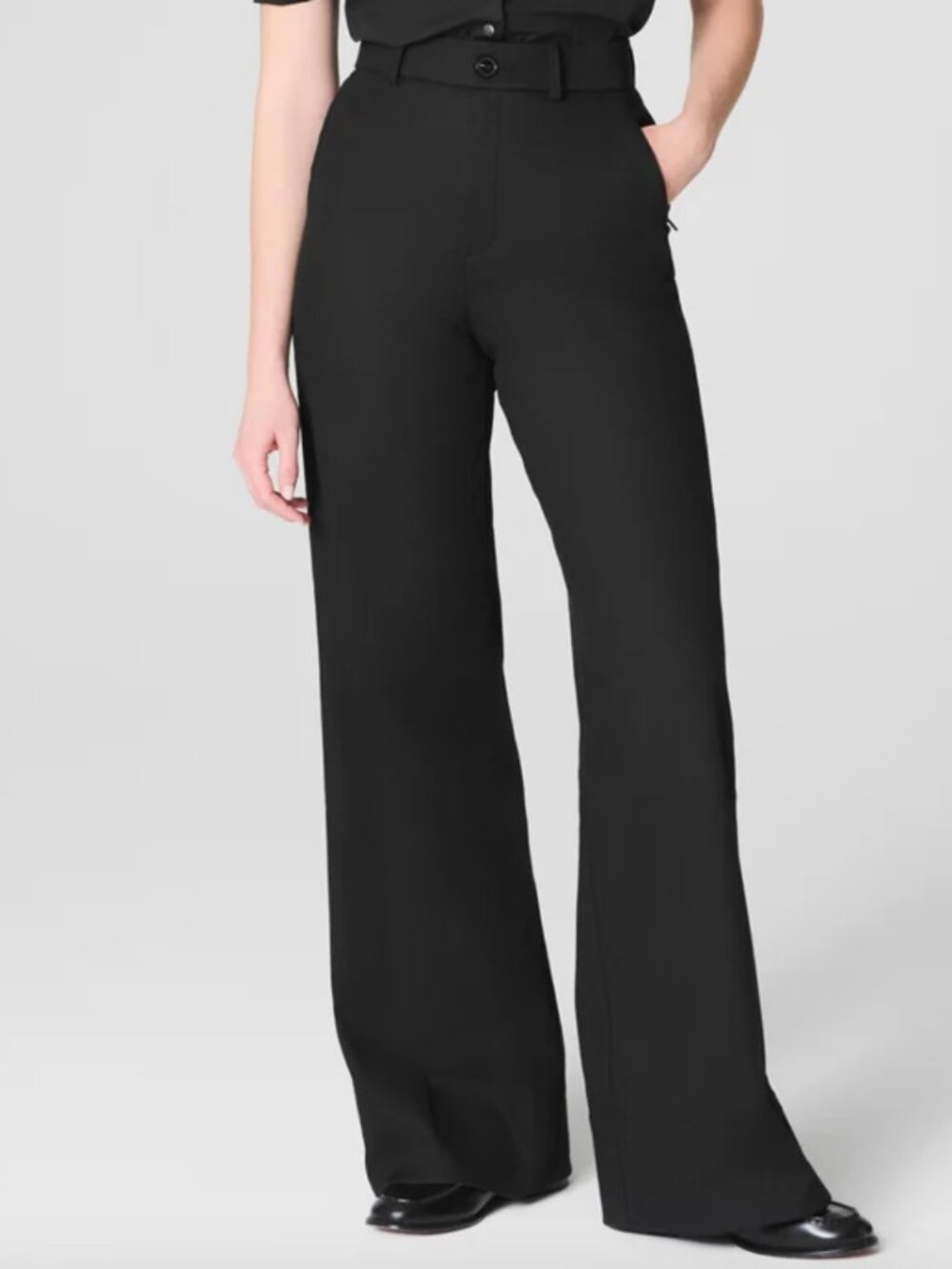SPANXsupersmooth® Stretch Twill Wide Leg Pant Sz S 32" Inseam Good Condition